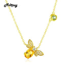 MoBuy MBNI015 Sweet Bee Natural Gemstone Citrine Necklace & Pendant 925 Sterling Silver 14K Yellow Gold Plated Fine Jewelry Gift--JadeMoghul Inc.