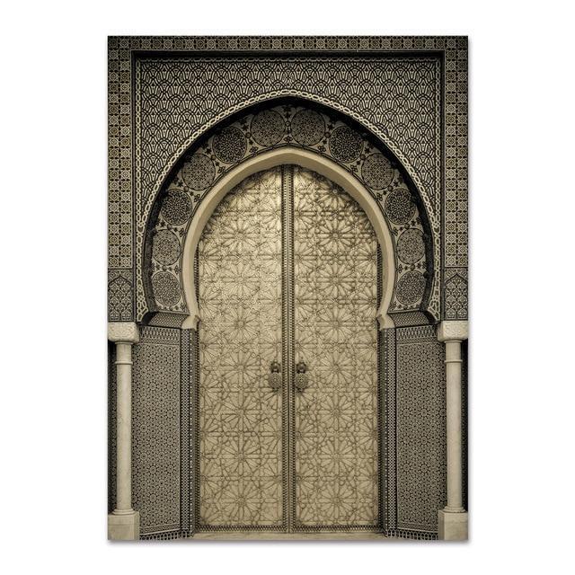 Modern Art Wall Ancient Gate Morocco Canvas Painting Posters Artwork Pictures Printed for Living Room Bathroom Home Decoration-16x20inch 40x50cm-1-JadeMoghul Inc.