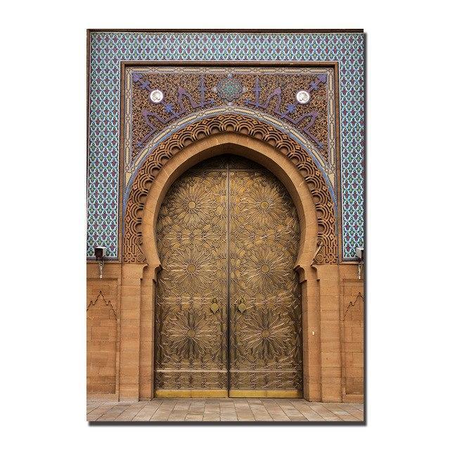Modern Art Wall Ancient Gate Morocco Canvas Painting Posters Artwork Pictures Printed for Living Room Bathroom Home Decoration-8x12inch 21x30cm-2-JadeMoghul Inc.