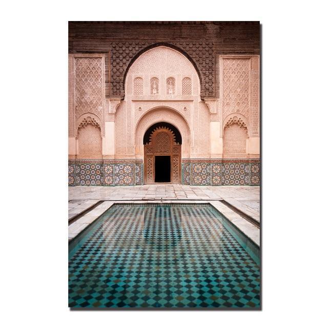 Modern Art Wall Ancient Gate Morocco Canvas Painting Posters Artwork Pictures Printed for Living Room Bathroom Home Decoration-8x12inch 21x30cm-3-JadeMoghul Inc.