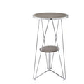 Modern Bar Table, Gray Oak & Chrome Silver-Console Tables-Gray & Silver-PB Metal-JadeMoghul Inc.