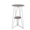 Modern Bar Table, Gray Oak & Chrome Silver-Console Tables-Gray & Silver-PB Metal-JadeMoghul Inc.