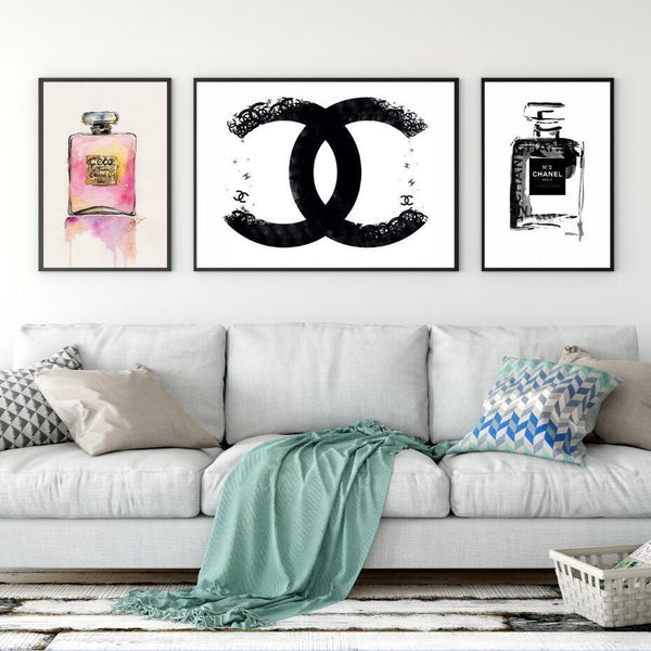 Modern Fashion Women Home Decor Perfume Bottle Canvas Painting coco Wall Pictures Wall Art For Living Room A4 Posters and Print-13cmx18cm no frame-A-JadeMoghul Inc.