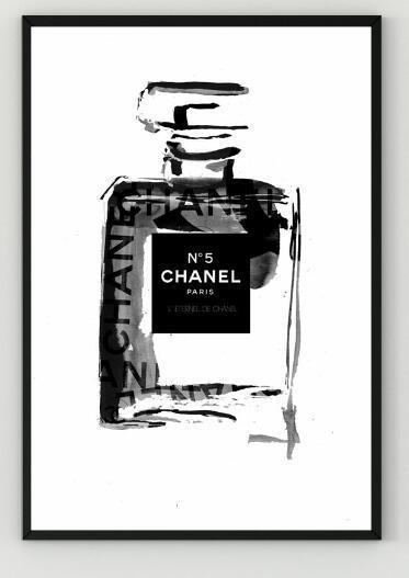 Modern Fashion Women Home Decor Perfume Bottle Canvas Painting coco Wall Pictures Wall Art For Living Room A4 Posters and Print-13cmx18cm no frame-C-JadeMoghul Inc.