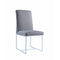 Modern Floating Dining Side Chair, Gray, Set of 2-Dining Chairs-Gray & Chrome-JadeMoghul Inc.