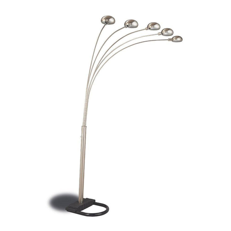 Modern Floor Lamp with black bottom base, Chrome-Floor Lamp-Black and Chrome-Metal-JadeMoghul Inc.