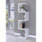 Modern Four Tier Wood And Metal Bookcase, White-Book Cases-White-Wood and Metal-JadeMoghul Inc.