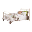 Modern Full Size Metal Bed, White-Panel Beds-White-Metal-JadeMoghul Inc.