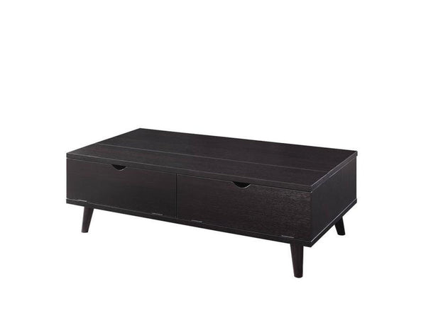 Modern Lift Top Wooden Coffee Table With Storage & Drawers, Red Cocoa Brown-Coffee Tables-Brown-Wood-JadeMoghul Inc.