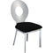 Modern Metal Side Chair with Curved Cutout Backrest, Set of 2, Black and Silver-Accent Chairs-Black and Silver-Metal and Fabric-JadeMoghul Inc.