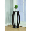 Modern Plant Stand With Curve Legs, Brown-Console Tables-Brown-Wood-JadeMoghul Inc.