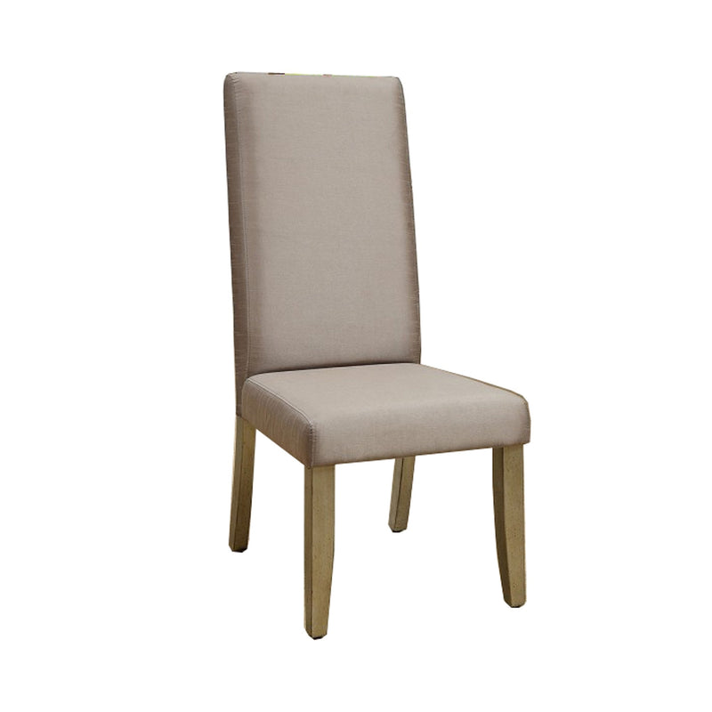 Modern Solid Wood and Fabric Upholstered Master Chair, Pack of Two, Antique Gold and Beige-Dining Chairs-Gold And Beige-Solid Wood and Fabric-JadeMoghul Inc.