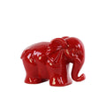 Modern Standing Elephant Figurine- Small- Red- Benzara-Animal Statue-Red-Ceramic-JadeMoghul Inc.