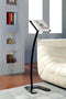 Modern Style Curved Metal Book Stand with Rotating Top, Black-Book Cases-Black-Metal-JadeMoghul Inc.
