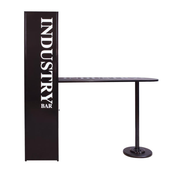 Modern Style Metal Counter Height Table with Wall Storage Cabinet, Black-Bar Tables-Black-Metal-JadeMoghul Inc.