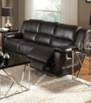 Modern Style Three Seat Reclining Motion Sofa In Leatherette, Dark Brown-Living Room Furniture-Dark Brown-Bonded leather/Wood-JadeMoghul Inc.