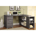 Modern Style Wooden Office Desk, Gray-Desks and Hutches-Gray-Wood-JadeMoghul Inc.