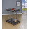 Modern Two Tier Metal And Glass Serving Cart, Black-Bar Carts-Black-Metal And Glass-JadeMoghul Inc.