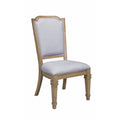 Modern Vintage Style Dining Chair, Gray & Brown, Set of 2-Dining Chairs-Gray & Brown-Wood & Fabric-JadeMoghul Inc.