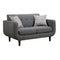 Modern Wood & Linen-Like Fabric Loveseat With Accent Pillows, Gray-Living Room Furniture-Gray-Wood & Linen-Like Fabric-JadeMoghul Inc.