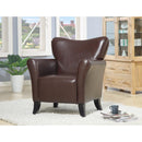 Modernly Styled Accent Chair, Brown-Armchairs and Accent Chairs-Brown-VINYL-JadeMoghul Inc.