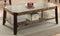 Modish Coffee Table, Faux Marble & Brown-Coffee Tables-Brown-Veneer-JadeMoghul Inc.