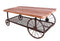 Modish Coffee Table, Oak & Antique Gray-Coffee Tables-Brown & Gray-Metal Tube Veneer-JadeMoghul Inc.