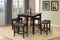 Modish Counter Height Set, Black Faux Marble & Espresso, 5 Piece Pack-Living Room Furniture Sets-Black & Brown-Wood MDF PU-JadeMoghul Inc.