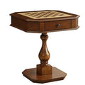 Modish Game Table, Cherry-Console Tables-Cherry-MDF Wood Veneer Solid Wood Post-JadeMoghul Inc.