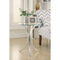 Modish Metal Accent Table With Glass Top,Silver And Clear-Console Tables-Silver & Clear-Metal & Glass-JadeMoghul Inc.