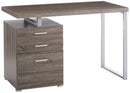 Modish Office Desk with File Drawer, Gray-Desks and Hutches-Gray-Wood and Metal-JadeMoghul Inc.