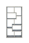 Modish Wooden Bookcase With Multiple Shelves, Gray-Book Cases-Gray-Wood-JadeMoghul Inc.