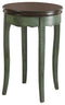 Molly Vintage Side Table, Green-End Tables-Green, Antique Brown-Wood-JadeMoghul Inc.