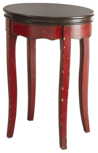 Molly Vintage Side Table, Red-End Tables-Red, Antique Brown-Wood-JadeMoghul Inc.