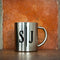 Custom Mugs Monogram Initial Landscape Silver Outdoor Mug