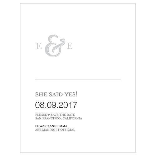 Monogram Simplicity Save The Date Card - Simple Ampersand (Pack of 1)-Weddingstar-JadeMoghul Inc.