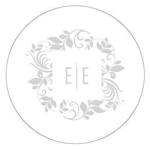 Monogram Simplicity Small Sticker - Botanical Wreath (Pack of 1)-Wedding Favor Stationery-JadeMoghul Inc.