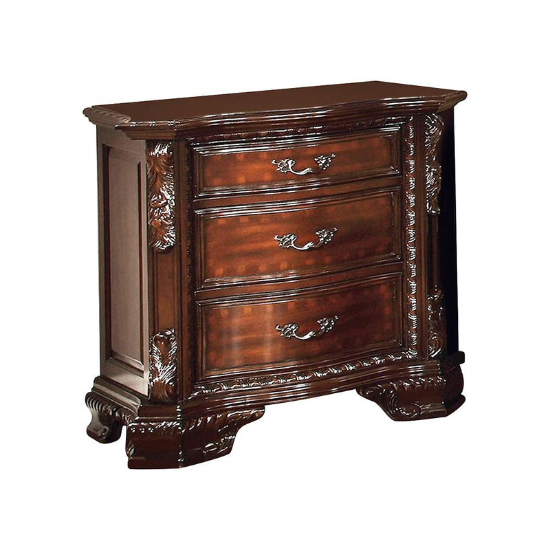 Monte Vista I Luxurious Night Stand In Dark Walnut Finish-Nightstands and Bedside Tables-Dark Walnut-Wood-JadeMoghul Inc.