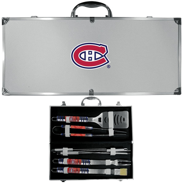 Montreal Canadiens 8 pc Tailgater BBQ Set-Tailgating & BBQ Accessories,BBQ Tools,8 pc Steel Tool Set w/Metal Case,College 8 pc Steel Tool Set w/Metal Case-JadeMoghul Inc.
