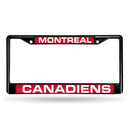 Mercedes License Plate Frame Montreal Canadiens Black Laser Chrome Frame