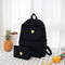 Moon Wood High Quality Canvas Printed Heart Yellow Backpack Korean Style Students Travel Bag Girls School Bag Laptop Backpack-black-15 Inches-JadeMoghul Inc.