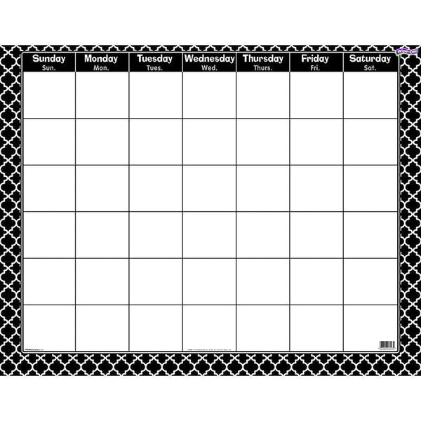 MOROCCAN BLACK WIPE OFF CALENDAR-Learning Materials-JadeMoghul Inc.