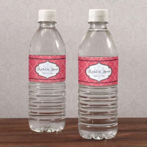 Moroccan Water Bottle Label Ruby (Pack of 1)-Wedding Ceremony Stationery-Red-JadeMoghul Inc.