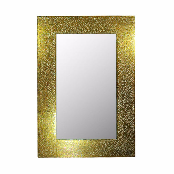 Mosaic Rectangular Mirror, Gold-Wall Mirrors-Gold-Mosaic-JadeMoghul Inc.