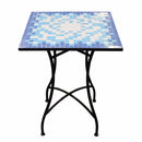 Mosaic/Metal Square Table, Blue-Coffee Tables-Blue-Mosaic/Metal-JadeMoghul Inc.