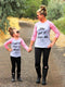 Mother and Daughter Matching Full Sleeves Printed Letters T- shirt-Grey-Size 90-JadeMoghul Inc.
