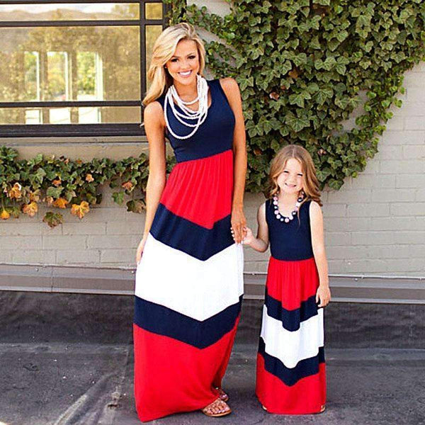 Mother And Daughter Matching Maxi Dress-Multi-Daughter 10T-JadeMoghul Inc.