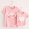 Mother Daughter Matching Love and Hearts Shirts-Pink-Mother S-JadeMoghul Inc.