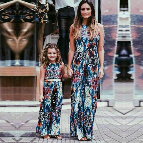 Mother Daughter Matching Sleeveless Maxi Dress-1-Daughter 10T-JadeMoghul Inc.