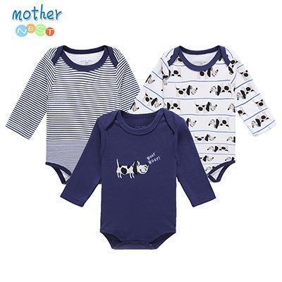 Mother Nest 3 PcsLot Baby Romper Infant Romper Long Sleeve Jumpsuit Romper 12 Colors Brand Baby Girl Boy Clothing Christmas-HZCP16301B-3M-JadeMoghul Inc.